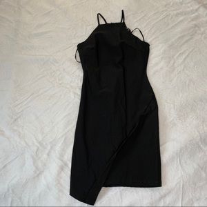 Black halter top dress